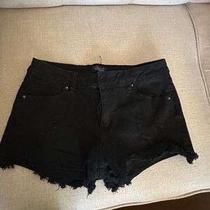 Angel Kiss Black Distressed Denim Cutoff Shorts